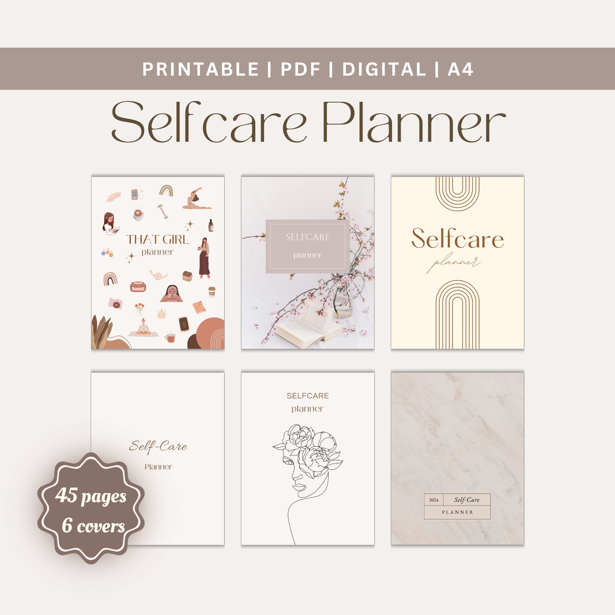 That Girl Aesthetic Self Care Printable Planner PDF Gratitude Journal ...