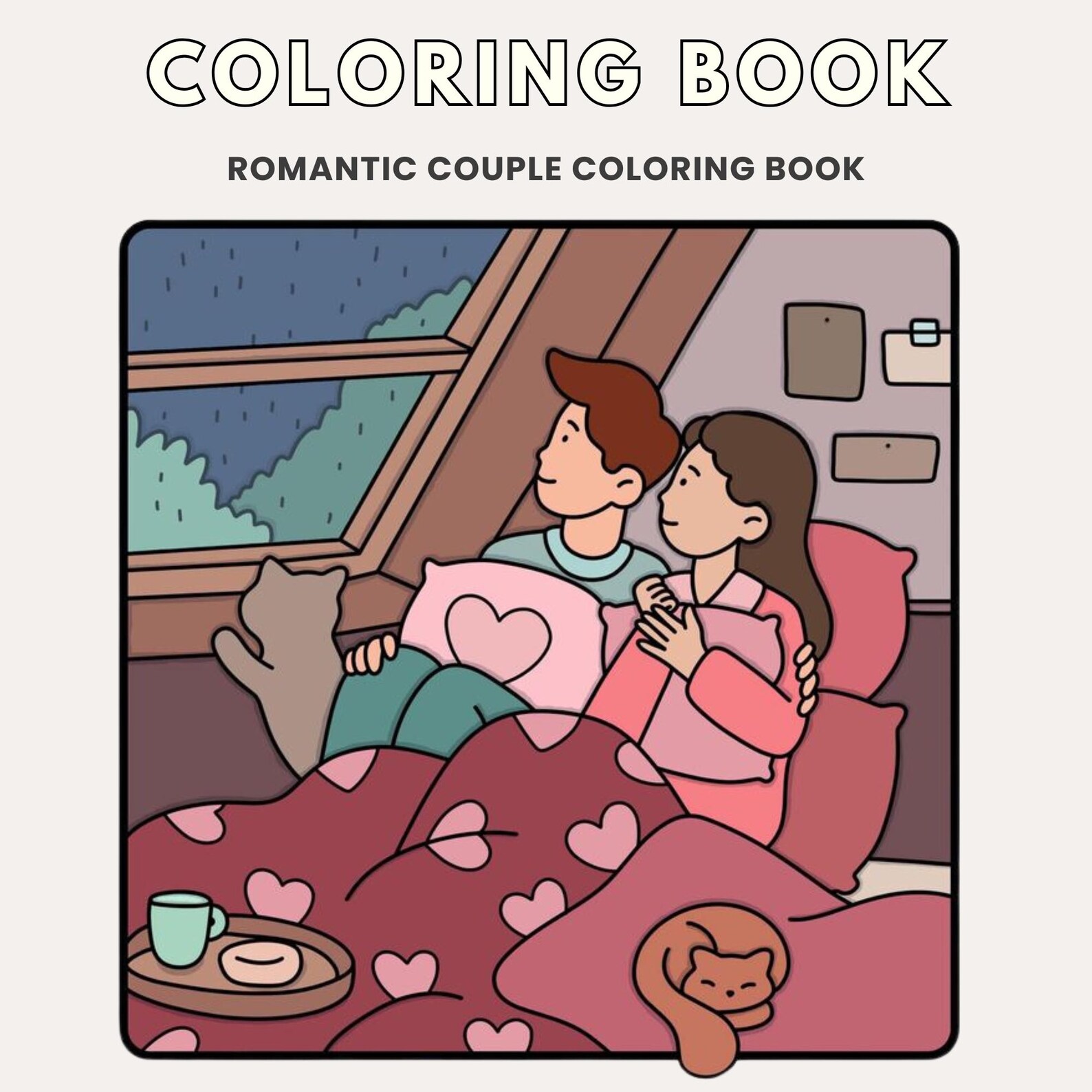 Couple Moments Digital Coloring Book | Cozy Romantic Colouring Pages ...