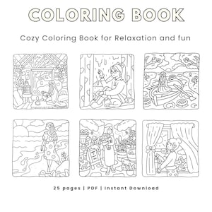 Coco Wyo Girl Moments Digital Coloring Book | Cozy Girly Colouring ...