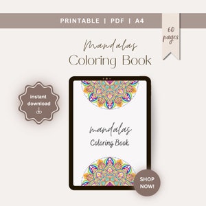 60 Mandalas Coloring Book | PDF | Printable Coloring Pages | Mandalas | Stress Relief Patterns | Art Therapy | Adult Coloring Pages