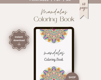 60 Mandalas Coloring Book | PDF | Printable Coloring Pages | Mandalas | Stress Relief Patterns | Art Therapy | Adult Coloring Pages