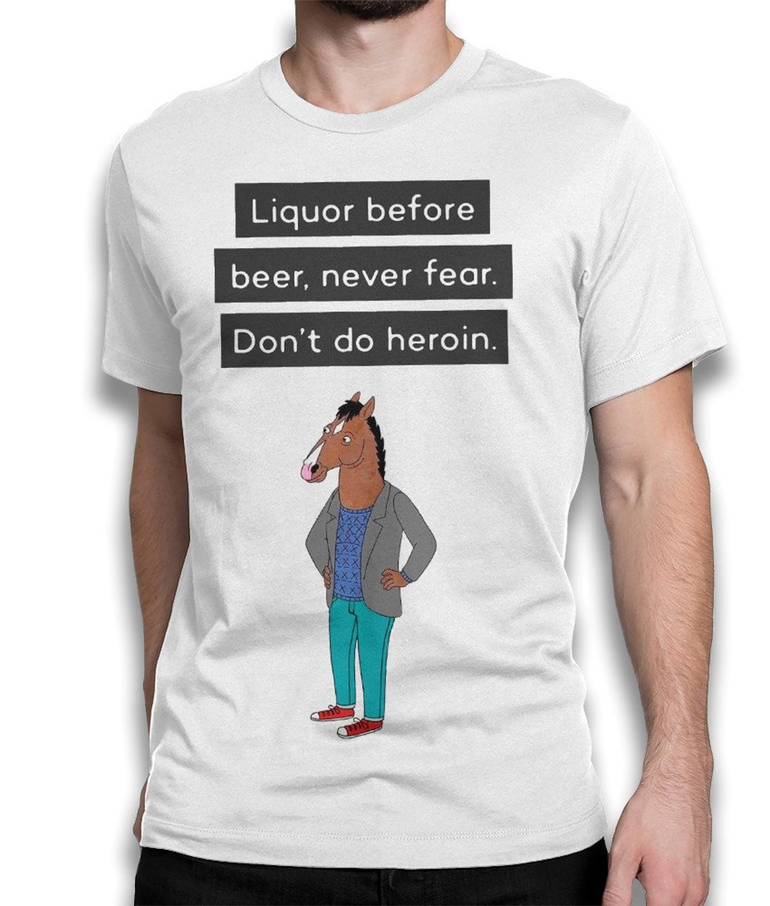 Bojack Horseman Liquor Before Beer Tshirt, Men's Women's Sizes wtb073