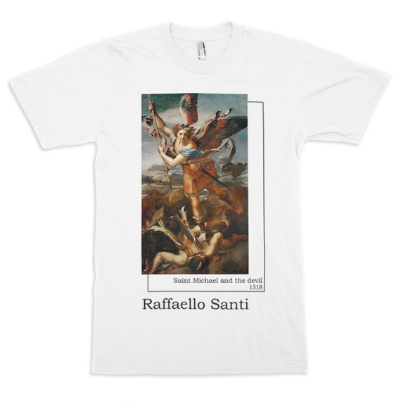 Raffaello Santi Saint Michael and the Devil T-shirt, Men 