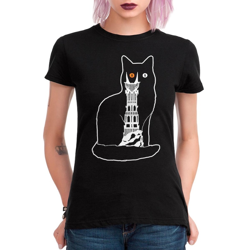 Camiseta divertida de Sauron el Gato, tallas para hombre y mujer (LOR-45352) imagen 8