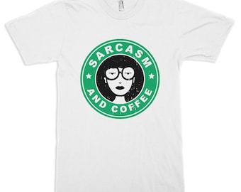 Daria Morgendorffer Sarkasmus und Kaffee T-Shirt, Männer Frauen Größen (wtb-043)