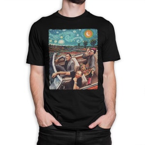 Starry Night In Las-Vegas T-Shirt, Vincent van Gogh, Salvador Dali, 100% Cotton Tee, Men&#39;s Women&#39;s Sizes (wtb-019)