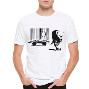 Barcode Leopard by Banksy T-Shirt, Men&#39;s Women&#39;s Sizes (wtb-016)