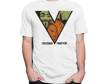 Camiseta V de Vendetta "Libertad para siempre", tallas para hombre y mujer (MOV-616176)