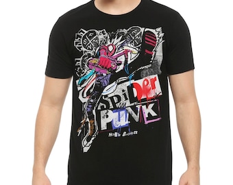 Bruin T-shirt Spider-Punk Hobie, Spider-Man-shirt, herenmaten (SPI-79584)