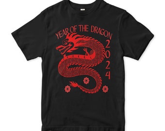 2024年龍年Tシャツ、中国龍柄シャツ、メンズ・レディースサイズ（2024-67799）