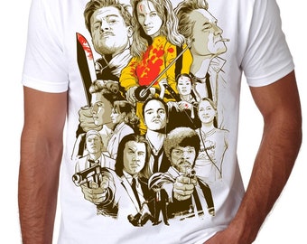 Koszulka z nadrukiem Quentin Tarantino Movies Art, rozmiary męskie i damskie (wtb-044)