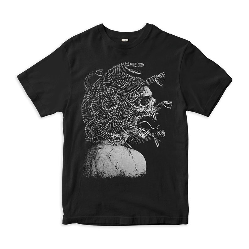 Gorgon Medusa Skeleton Gothic T-Shirt, Men's Women's Sizes (MED-43421) image 3