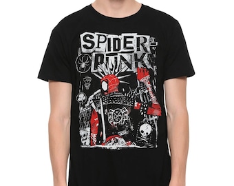 Vintage T-shirt Spider-Punk, Spider-Man-shirt, heren-damesmaten (SPI-79511)