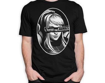 Metroid Samus Save The Animals T-Shirt, Men's Women's Sizes (wtb-125)