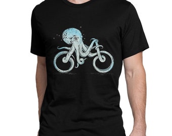 Octopus Bike Graphic T-Shirt, Men's Women's Sizes (wtb-010)