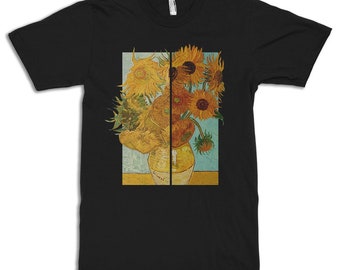 Sunflowers by Vincent van Gogh T-Shirt, Men's Women's Sizes (wtb-012)