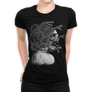 Gorgon Medusa Skeleton Gothic T-Shirt, Men's Women's Sizes (MED-43421) image 2