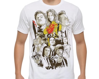 Quentin Tarantino Movies Graphic T-Shirt, Pulp Fiction Reservoir Dogs Kill Bill Shirt (TAR-78001)
