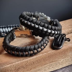 Premium Personalized Stitched Paracord Bracelet with Brass tribal adjustable Shackle buckle - Gift Idea- Military -tribal - mythology