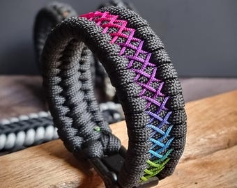 Handmade Stitched Paracord Bracelet – Adjustable Shackle, Military Grade