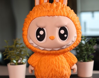 Labubu 9.5” tall 3D printed matte orange