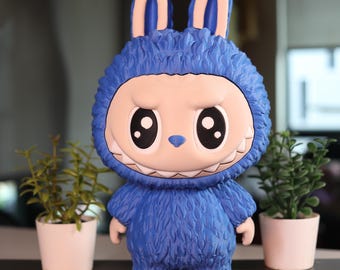 Labubu 9.5” tall 3D printed matte blue