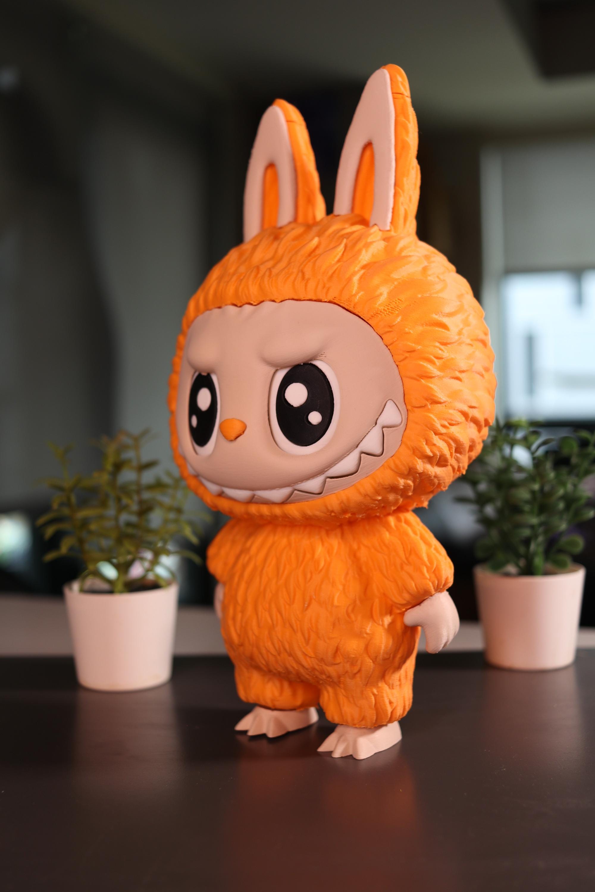 Labubu 9.5” Tall 3D Printed Matte Orange - Etsy