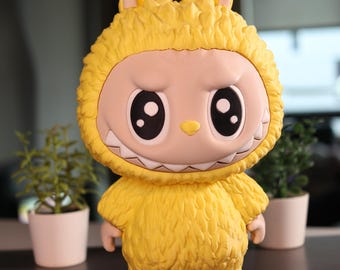 Labubu 9.5” tall 3D printed matte yellow