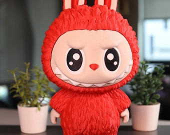 Labubu 9.5” tall 3D printed matte red