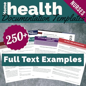 Home Health Documentation Templates for Nurses Etsy