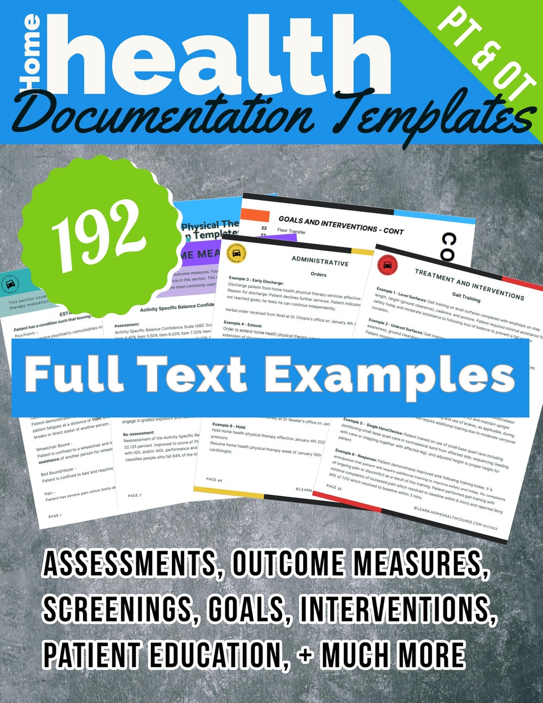 Home Health Documentation Templates for Pts and Ots - Etsy