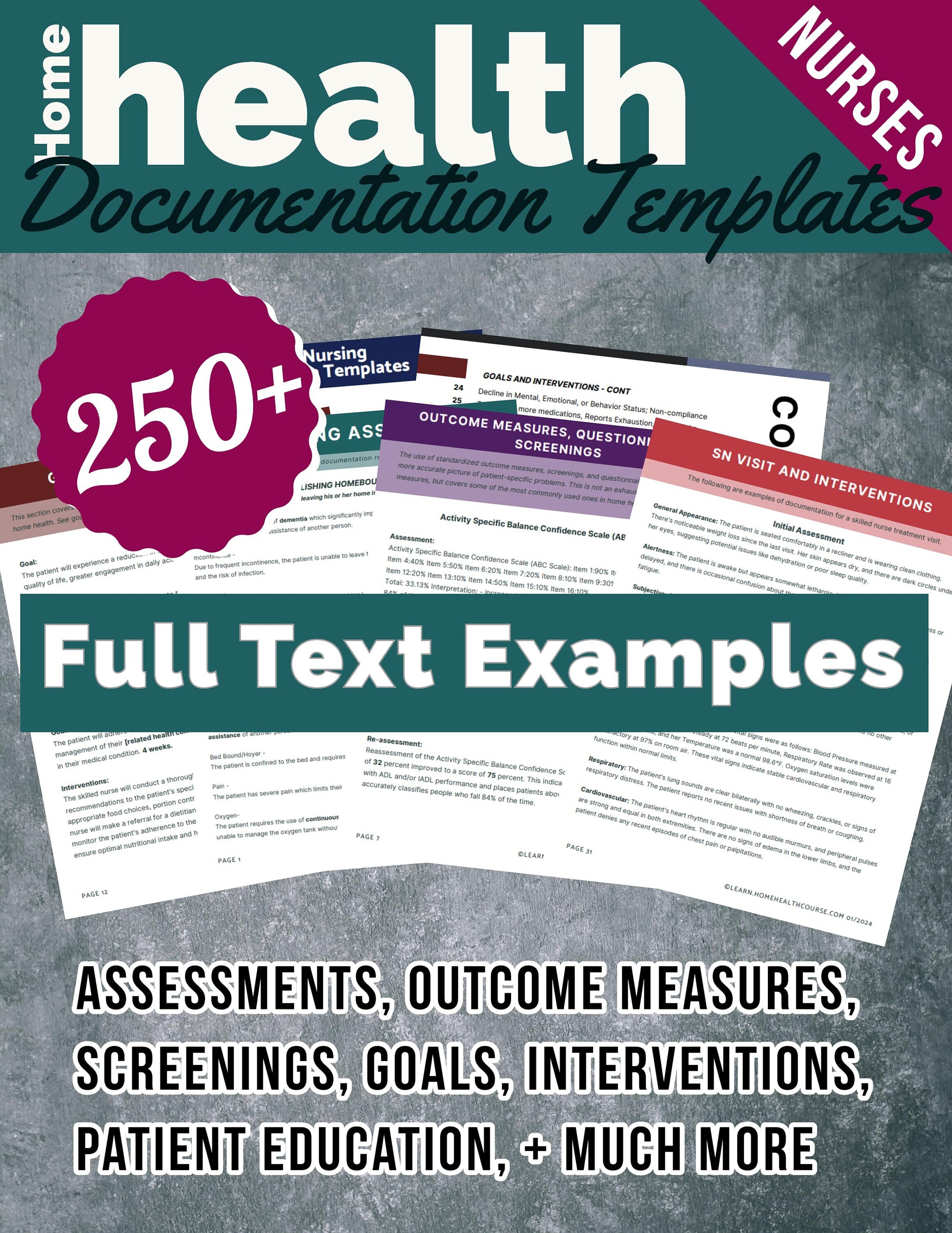 Home health documentation templates for nurses etsy