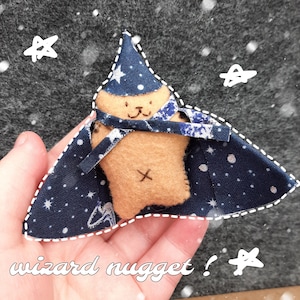 wizardly nugget ! - a tiny stuffed bear :] | plushie, felt plushie, stuffed animal, hand sewn plush, desk friend, keychain, plushie keychain