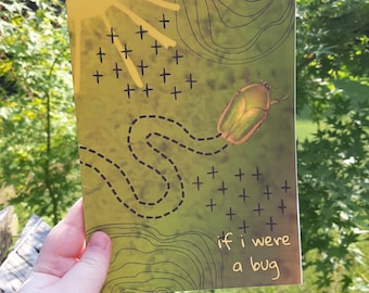 if i were a bug - a zine | zine, zines, mini zine, mini zines, poetry zine, short story zine, bugs, insects, nature, nature zine, beetles