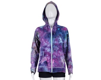 Sudadera con capucha ligera con efecto tie-dye grande para mujer teñida con hielo - lista para enviar / ropa hippie / sudaderas con capucha cómodas / tinte de corbata único