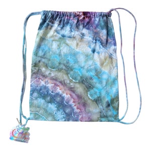 Ice Dyed Unisex Tie-dye Drawstring Bag - Ready to Ship | Hippie Bag | Unique Tie Dye