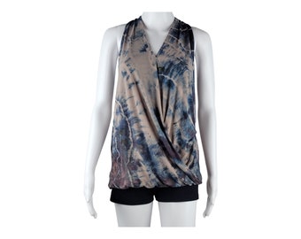 Ice Dyed Women's Small Tie-dye Bubble Halter Tank Top - Ready to Ship | Hippie Clothes | Unique Tie Dye