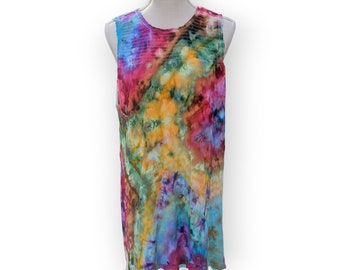 Eisgefärbtes großes Regenbogenkleid für Frauen - Versandfertig | Hippie Kleidung | Einzigartige Tie Dye