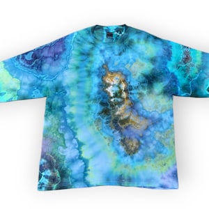 Ice Dyed Men&#39;s XL Long-sleeved Tie-dye T-Shirt - Ready to Ship | Hippie Clothes | Man Gift | Unique Tie Dye