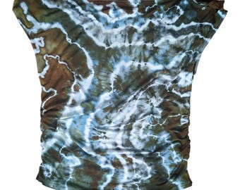 Ice Dyed Frauen XL Tie-Dye weg von der Schulter Top - Versandfertig | Hippie Kleidung | Einzigartige Tie Dye