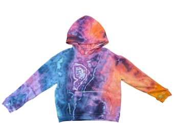 Ice Dyed Youth Small Tie-dye Hoodie - Ready to Ship   Hippie Kids   Flower Child   Unique Tie Dye