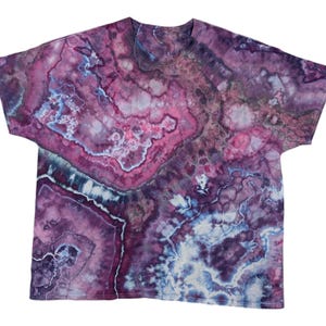 Ice Dyed Men&#39;s 4XL Tie-dye Geode T-Shirt - Ready to Ship | Hippie Clothes | Man Gift | Unique Tie Dye