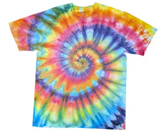 Ice Dye Herren XL Spiral Batik T-Shirt - Versandfertig | Hippie Kleidung | Mann Geschenk | Einzigartige Tie Dye