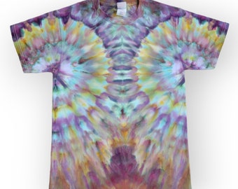 Ice Dyed Herren-T-Shirt, klein, doppelt gefaltet, versandfertig | Hippie-Kleidung | Mann Geschenk | Einzigartiger Krawattenfarbstoff