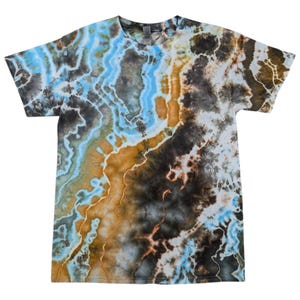 Ice Dyed Men&#39;s Medium Tie-dye Geode T-Shirt - Ready to Ship | Hippie Clothes | Man Gift | Unique Tie Dye