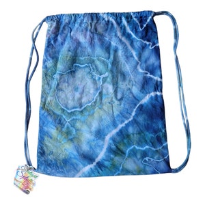 Ice Dyed Unisex Tie-dye Drawstring Bag - Ready to Ship | Hippie Bag | Unique Tie Dye