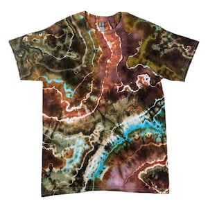 Ice Dyed Men&#39;s Medium Tie-dye T-Shirt - Ready to Ship | Hippie Clothes | Man Gift | Unique Tie Dye