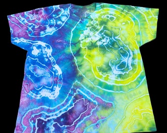Eisgefärbtes 3X Geode Herren-T-Shirt - Versandfertig | Hippie Kleidung | Mann Geschenk | Einzigartige Tie Dye