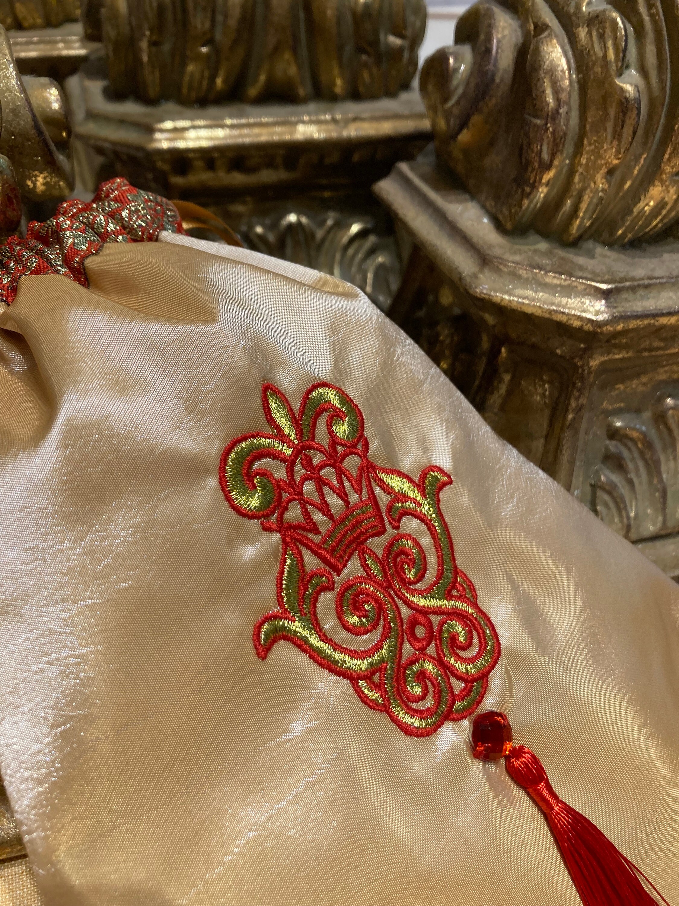 Regency Reticule in a Gold Taffeta With a Stunning Embroidery - Etsy