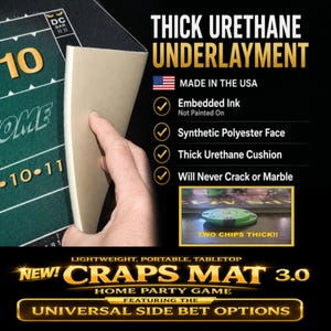 Craps Mat – Home Party Game Featuring the Universal Side Bet Options ...